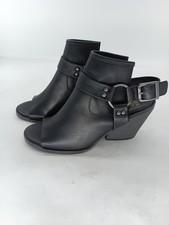 FRYE AND CO. Galene Boots Womens Size 6 Black Open Toe Wedge Buckle Booties s3