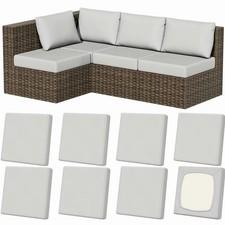 Grey 8Pcs Stretch Patio Cushion Covers Outdoor Couch & Sofa Replacement Covers