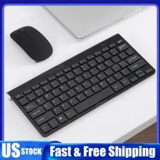 Mini Wireless 2.4G Keyboard & Mouse Combo Set For PC Laptop Computer Slim Black