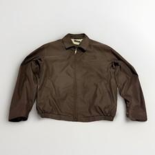 Vintage Brown Claiborne Outerwear Mens S Small Microfiber Zip Lined Jacket Y2K