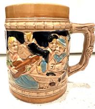 German Style Beer Stein Guitar Scene Oktoberfest Ceramic Mug