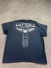 Daytona 2013 Bike Week Shirt Mens 2XL Black Gray Winged Short Sleeve READ