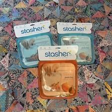 Stasher Sandwich Bag Size (SET OF 3) Reusable Silicone Storage NEW L216T