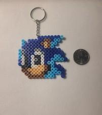 Perler Bead Keychain Sonic The Hedgehog HOMEMADE