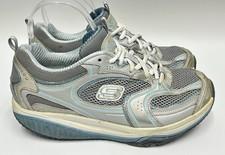 Sketchers Shape Ups Shoes Womens 7.5 White Blue Leather Toning Walking Y2K