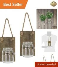 Natural Wall Sconce Set with Hanging Loop, Brown, 2 Count