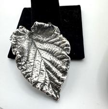Vintage Mid Century Napier Silver Tone Leaf Brooch Signed Nice!
