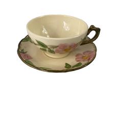Vintage Franciscan Desert Rose Cup Saucer USA Earthenware Pink Floral Pattern