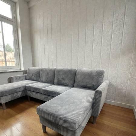 Corduroy Sectional Sofa with double chaise