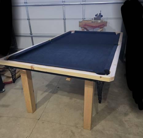 7ft Pool Table - Flat MDF Bed - New Black Felt - Smooth 220‑Grit Finish