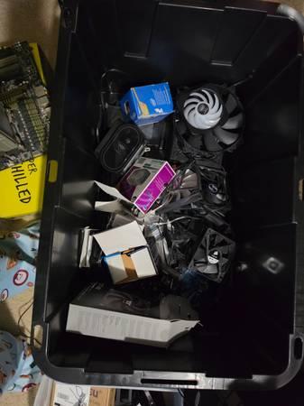 Box of computer and pc stuff