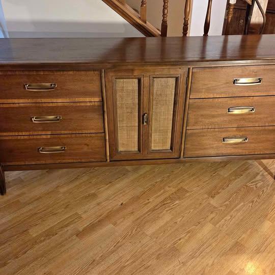 Mid Century Walnut Dresser by Stanley