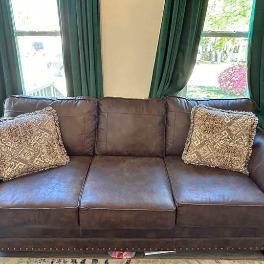Leather couch set