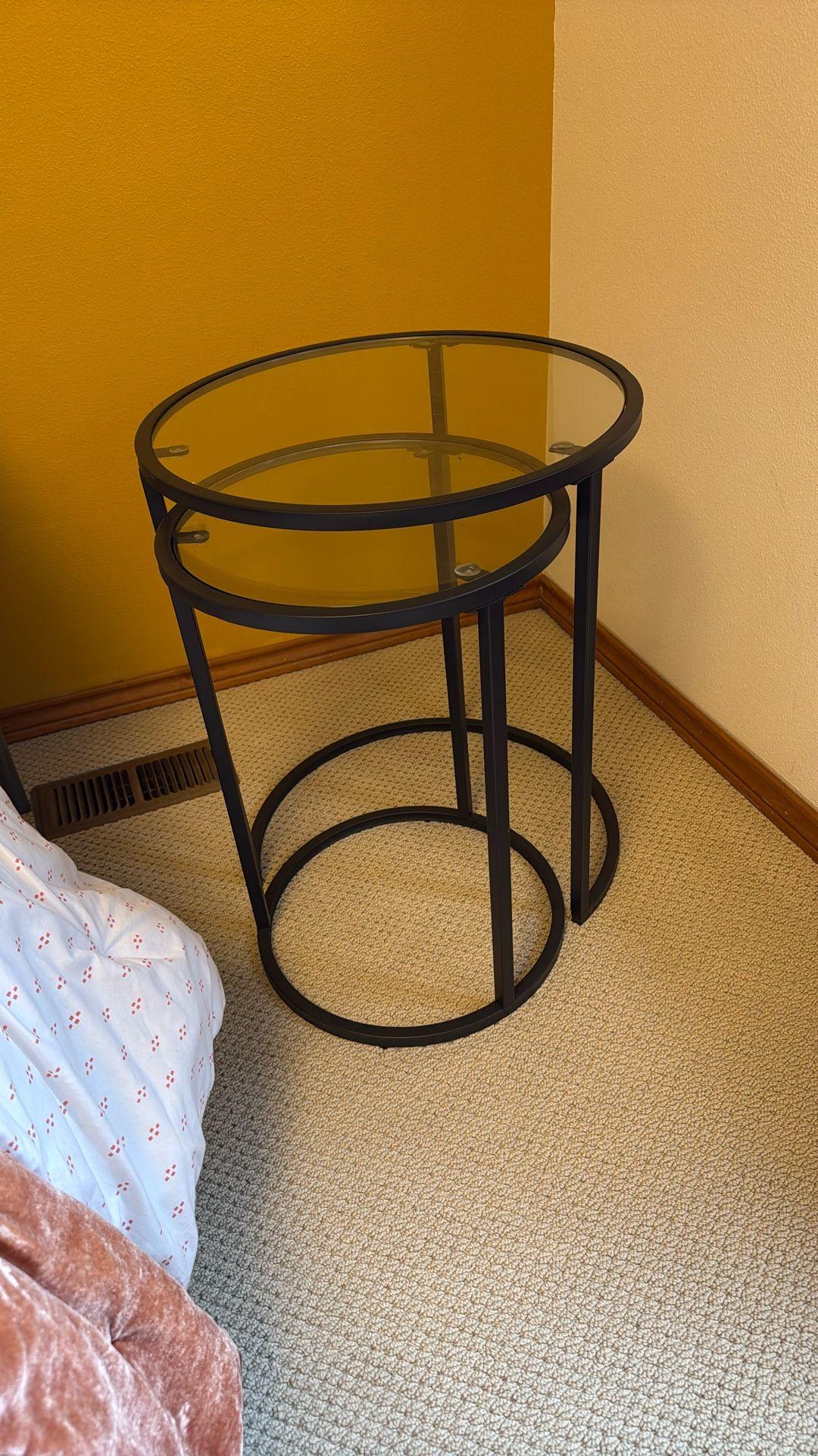 Glass 2 In 1 Side Table