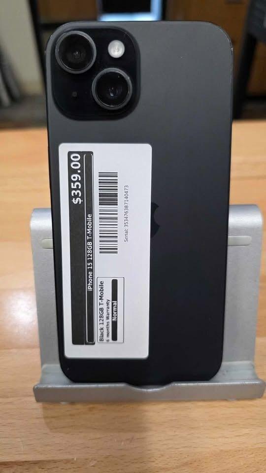 iPhone 15 128GB Black (T-Mobile Only) – Fast & Modern Apple Device