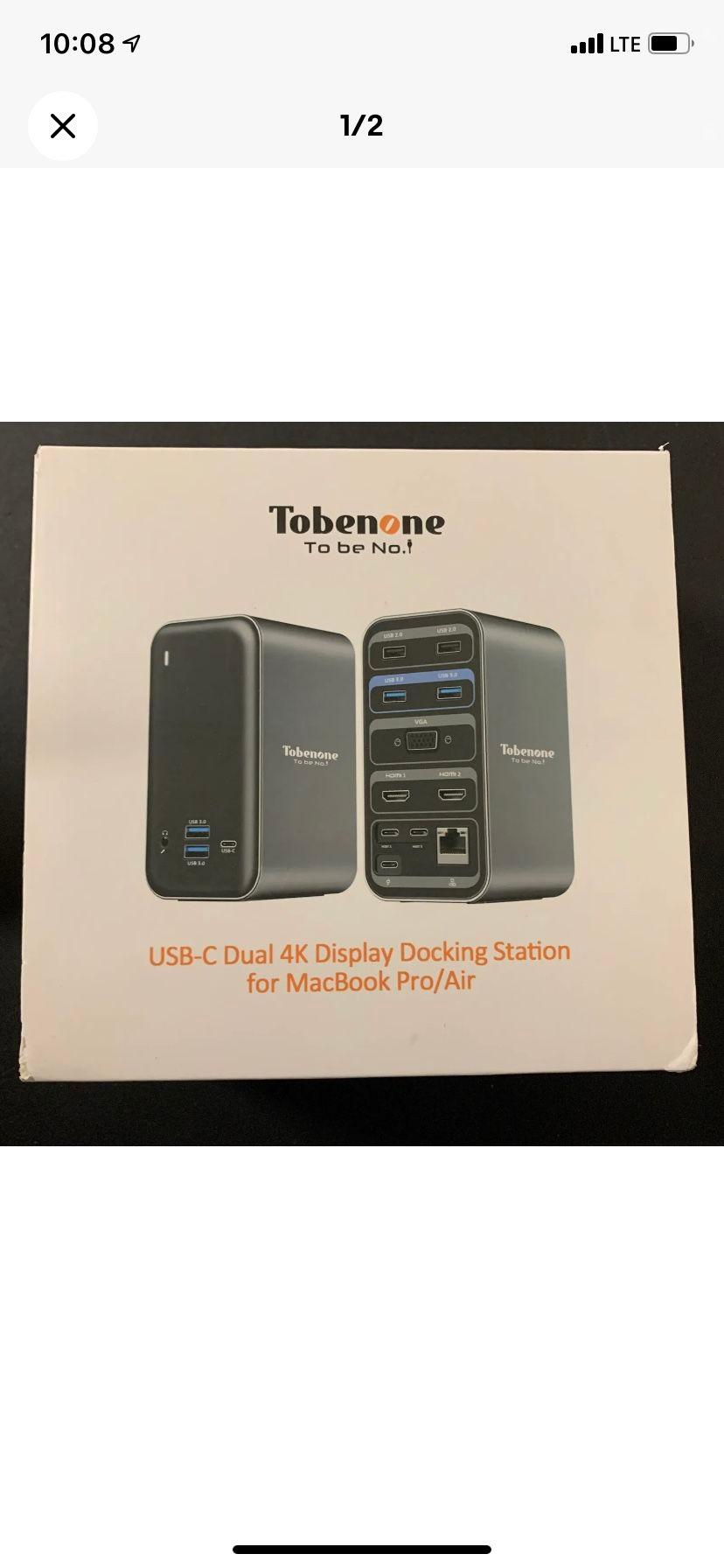 Laptop Docking Station Dual Monitor for MacBook Pro/Air/USB C Windows Laptops