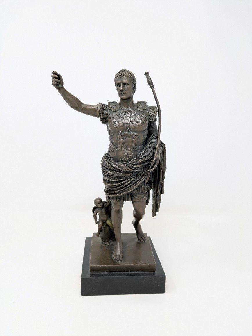 Cold-Cast Bronze "Augustus of Prima Porta" Statue: Signed Debut