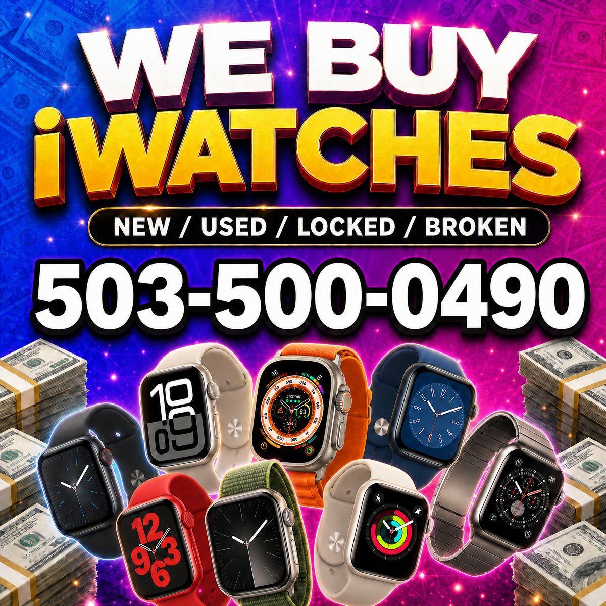 We Buy Apple Watch Top Dollar Cash Now Series 11 Ultra 3 SE 3 Series 10 iWatch 45mm 49mm Broken Cracked Sell Your Watch iPhone iPad MacBook