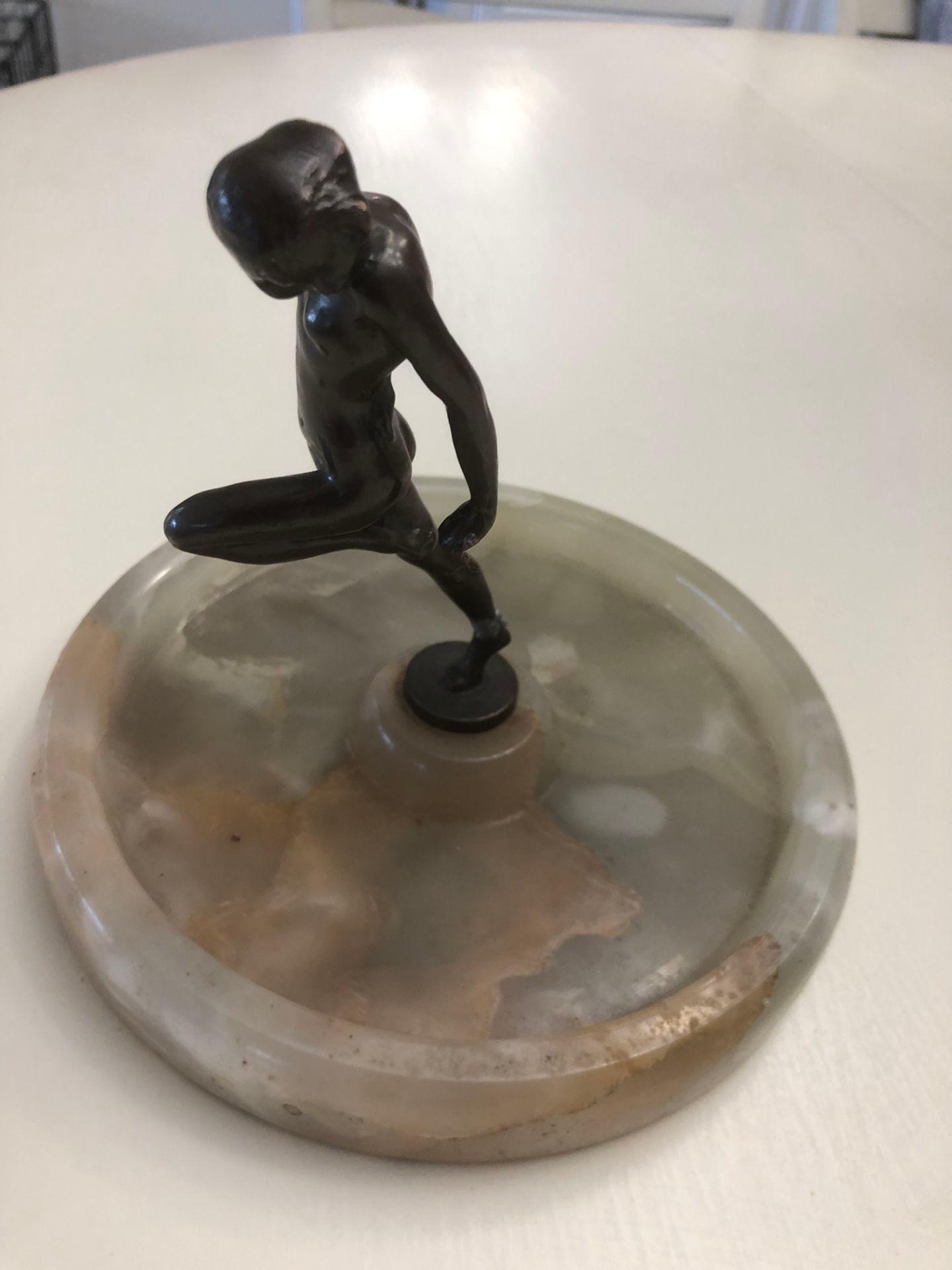 Bronze Statue With Granite Stand