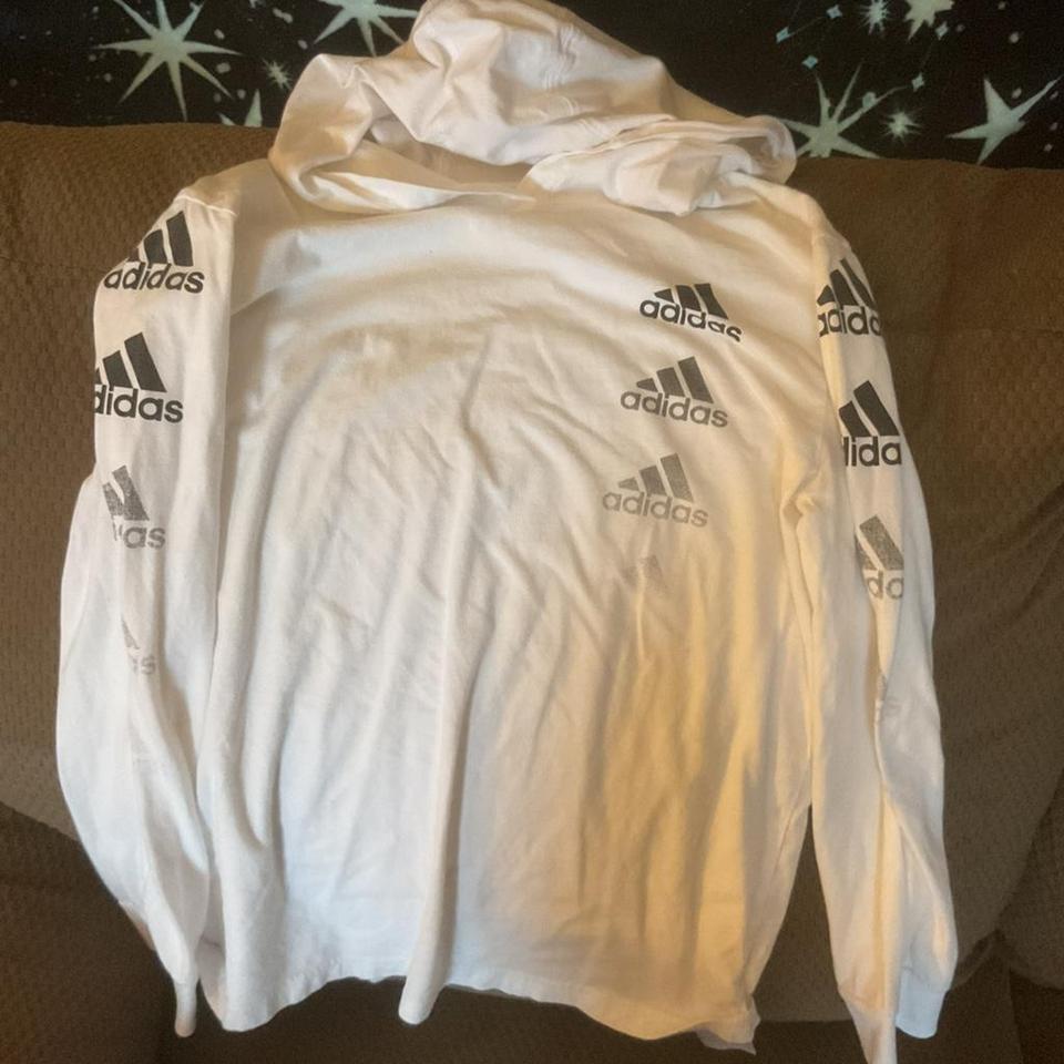 White And Grey Adidas Hoodie 1160